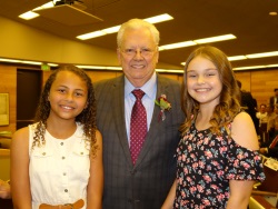 George Ray and his two granddaughters